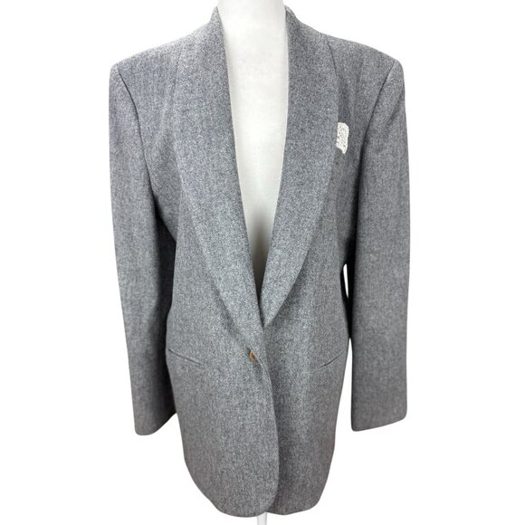 Vintage Norton McNaughton Womens 10 Gary 100% New Wool Winter Chic Blazer Jacket - Picture 2 of 8